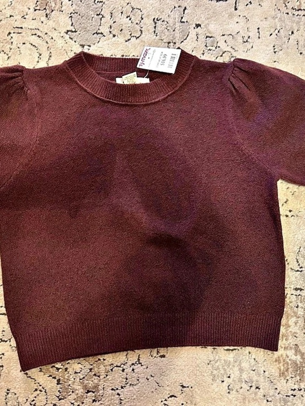 Maroon Short Sleeve Sweater NWT